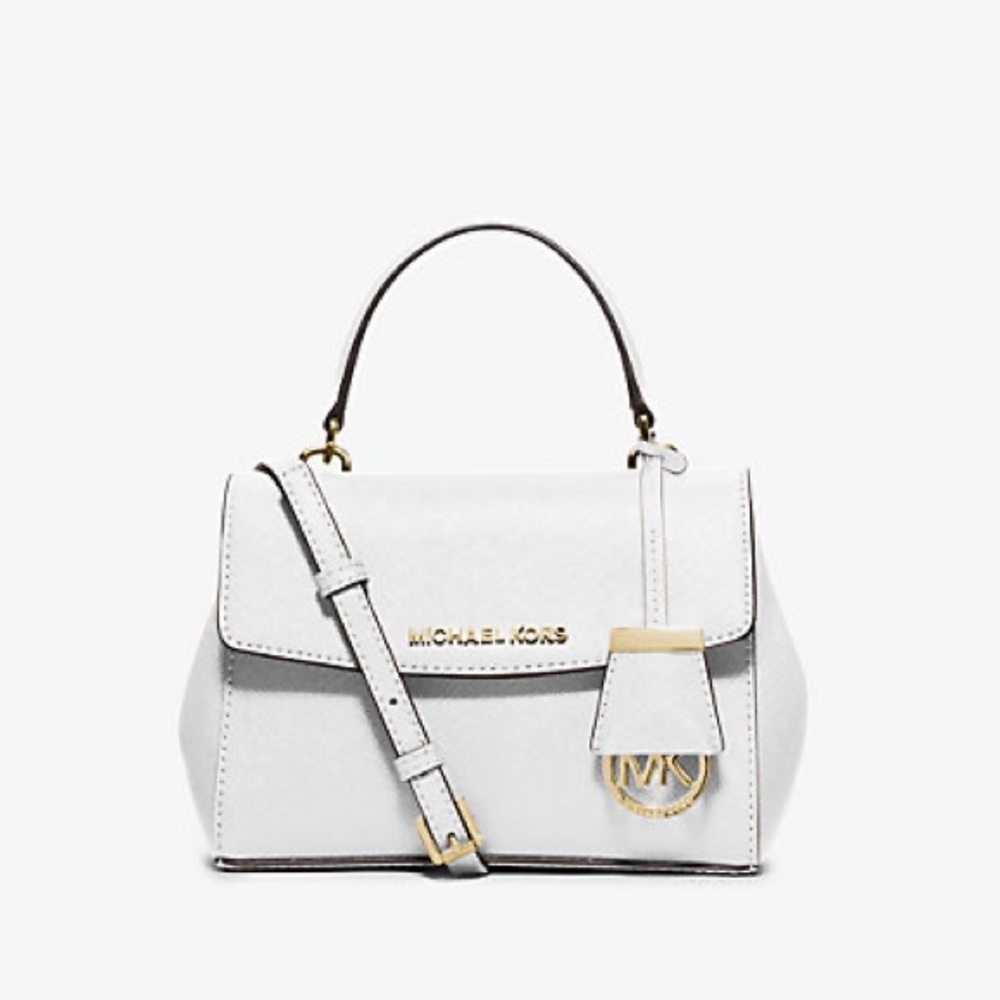 SALEEEE New Michael Kors Ava Extra Small - Optic White with Gold Hardware